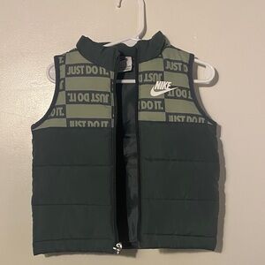 Nike Kids Olive and Black Puffer Vest